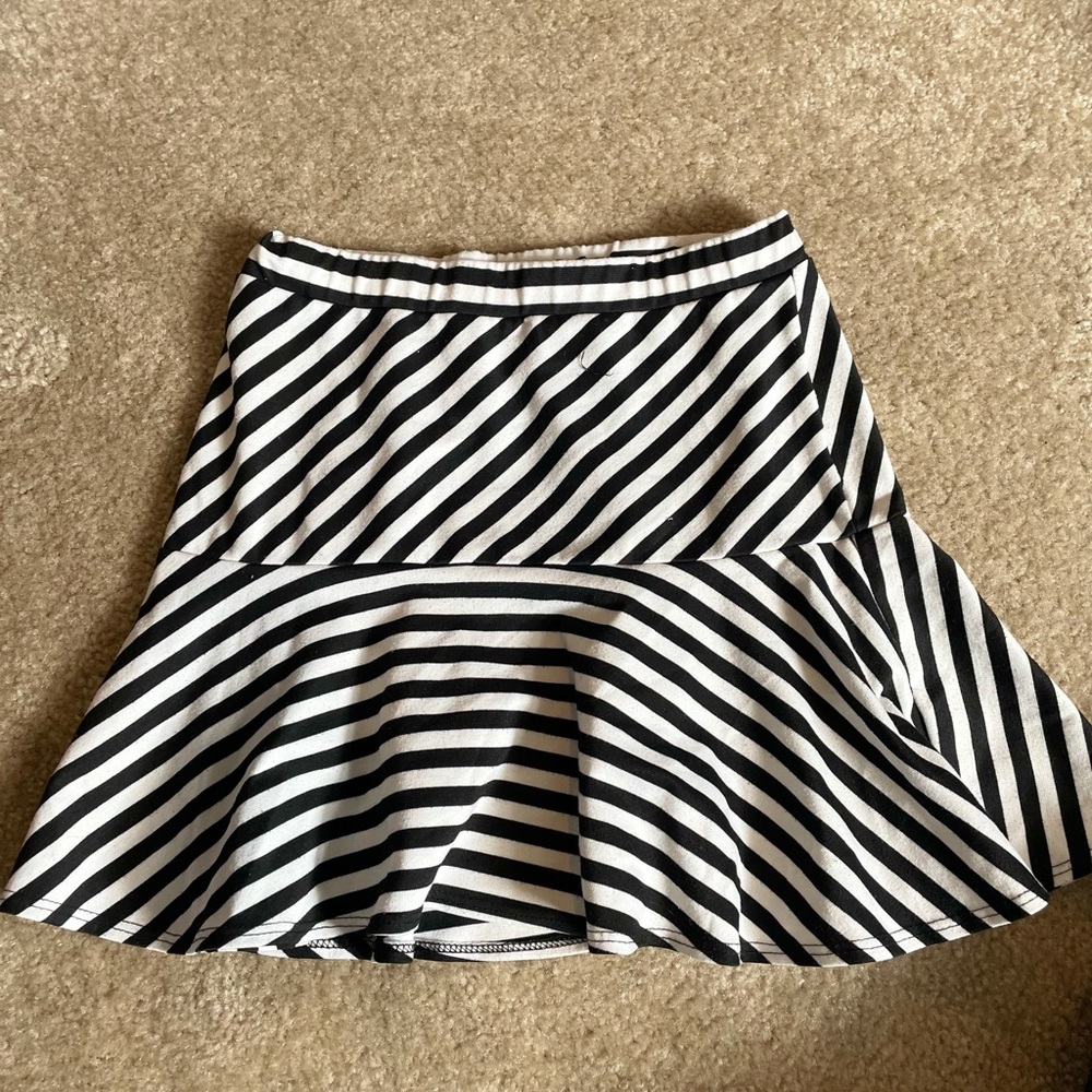 Black and white striped skirt